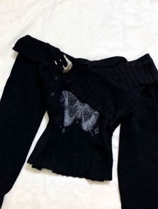 Butterfly Buckle Off-Shoulder Top