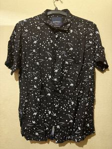 Martell Men's Black Printed Shirt