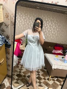 Light Blue Tulle Embellished Dress🎀❤️🦋