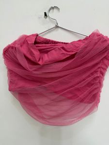 Chic Pink Ruched skirt