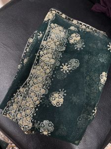 Exquisite Emerald Green Embroidered Gown