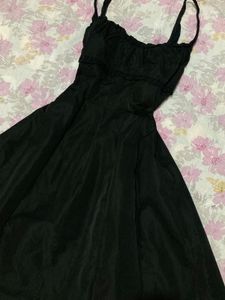 Black Spaghetti Strap Midi Dress