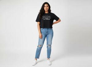 Black Jersey Style Crop Tee 🖤