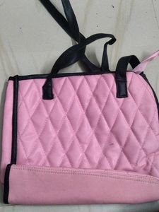 Quilted Pink &amp; Black Handbag