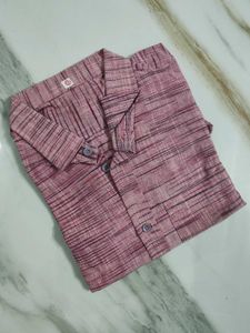 Men's Textured Maroon Full Sleeve Shirt
