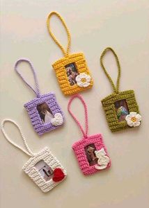 Handmade Crocheted Photo Frame Ornaments