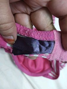 💛 Pink &amp; Gray Striped Bra