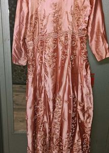 Elegant Pink Gown Set ( With Free Gift)