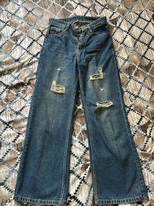 Distressed Wide Leg Jeans