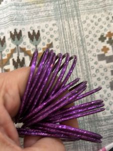 Sparkling Purple Bangles Set