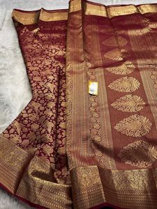 Exquisite Maroon Silk Saree