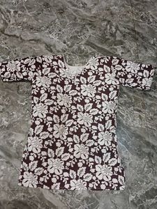 Elegant Floral shorts kurti