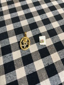 Gold Tone Om Pendant &amp; Stud