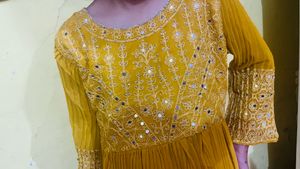 yellow haldi dress for girls