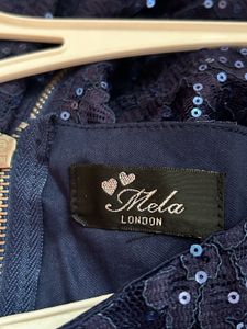 Navy Blue Lace Cocktail Dress And Perfume Combo