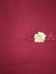 Elegant Maroon Embroidered Saree