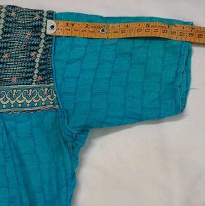 Stunning Blue Embroidered Kurta
