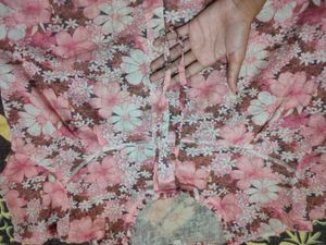 Vintage Floral Print Transparent Top