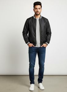 Stylish Black Bomber Jacket
