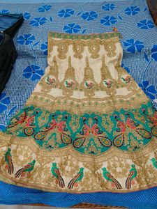 Designer Lehenga Skirt with Peacock Embroidery