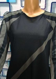 Striped Black Nida Umbrella Burqa Latest Design