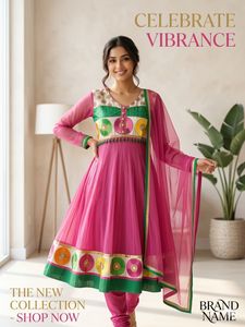 Vibrant Pink Anarkali Kurta Set