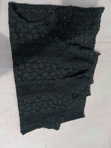 Chic Black Lace Turtleneck Top
