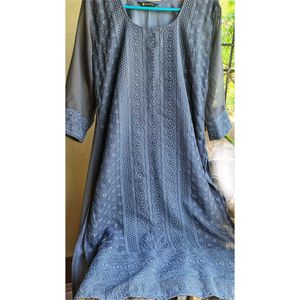 Grey Chikankari Kurta