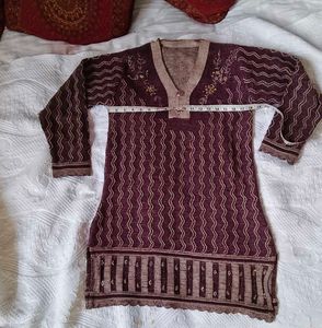 Very Beautiful Embroidery Winter Kurti