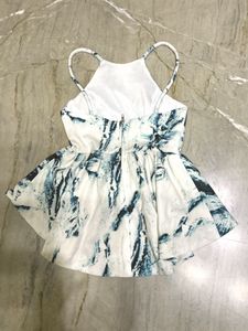 Stylish Marble Print Peplum Top