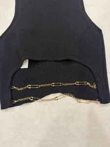 bershka black knit top
