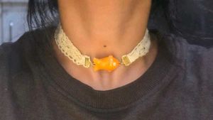 Cute Goldfish Lace Choker Necklace