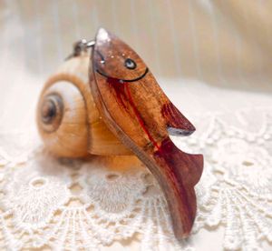 Unique Wooden Glossy Fish Keychain