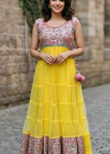 Elegant Yellow Ethnic Gown