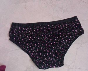 Cute Black Heart Print Briefs