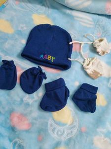 Baby Hat, Mittens, and Booties Set