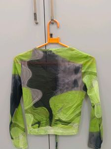 Sheer Ruched Mesh Top