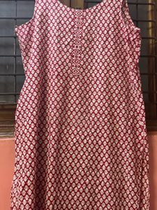 Red N White Kurta Pallzoo Set