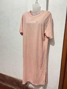 Pink Maxi T-Shirt Dress