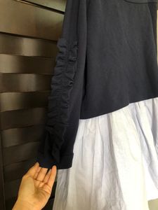 Chic Navy &amp; White Layered Dress