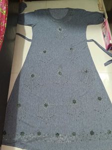 Elegant Embellished Grey Ethnic Gown