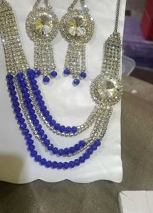 Elegant Blue Bead Jewelry Set