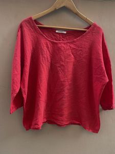 Coral Women's Linen Blend Top