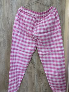 Pink &amp; White Gingham Cropped Shirt pants set