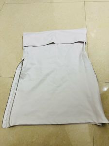 White Strapless Asymmetrical Top
