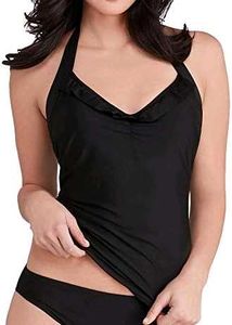 Classic Black Halterneck Tankini Top