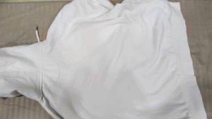White Sweatshirt with Embroidered Detail