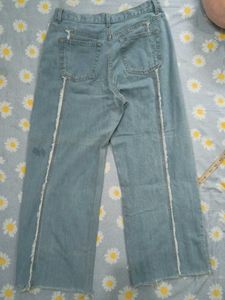 Light Wash Wide Leg Denim Jeans