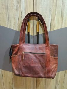 Chic Brown Leather Tote Bag