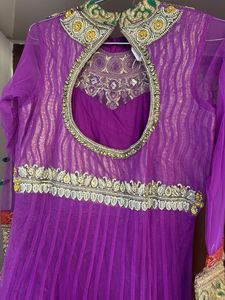 Stunning Purple Anarkali suit
